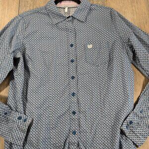 Cinch Western Shirt Mens XL Blue Long Sleeve Button Up Geometric Cowboy Rodeo